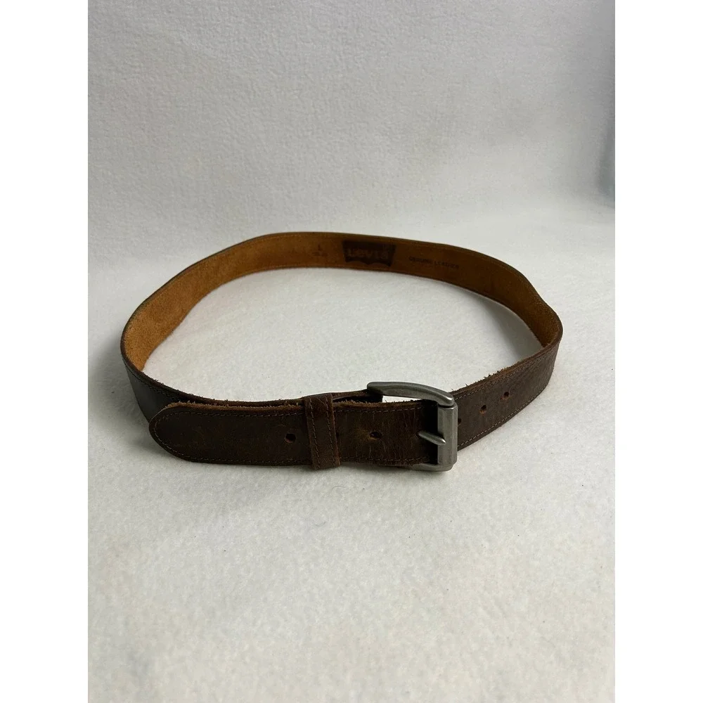 Rugged Americana Levi's Mens L 38-40 Brown Genuine Leather Casual Belt